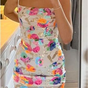 Lucy in the sky white multicolor floral dress never worn